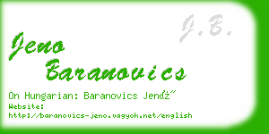 jeno baranovics business card